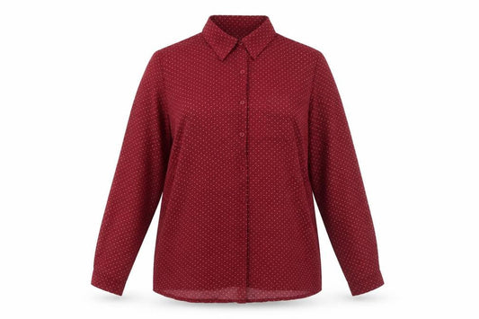 Womens UK Size 18 Cameo Rose Red Basic Button-Up