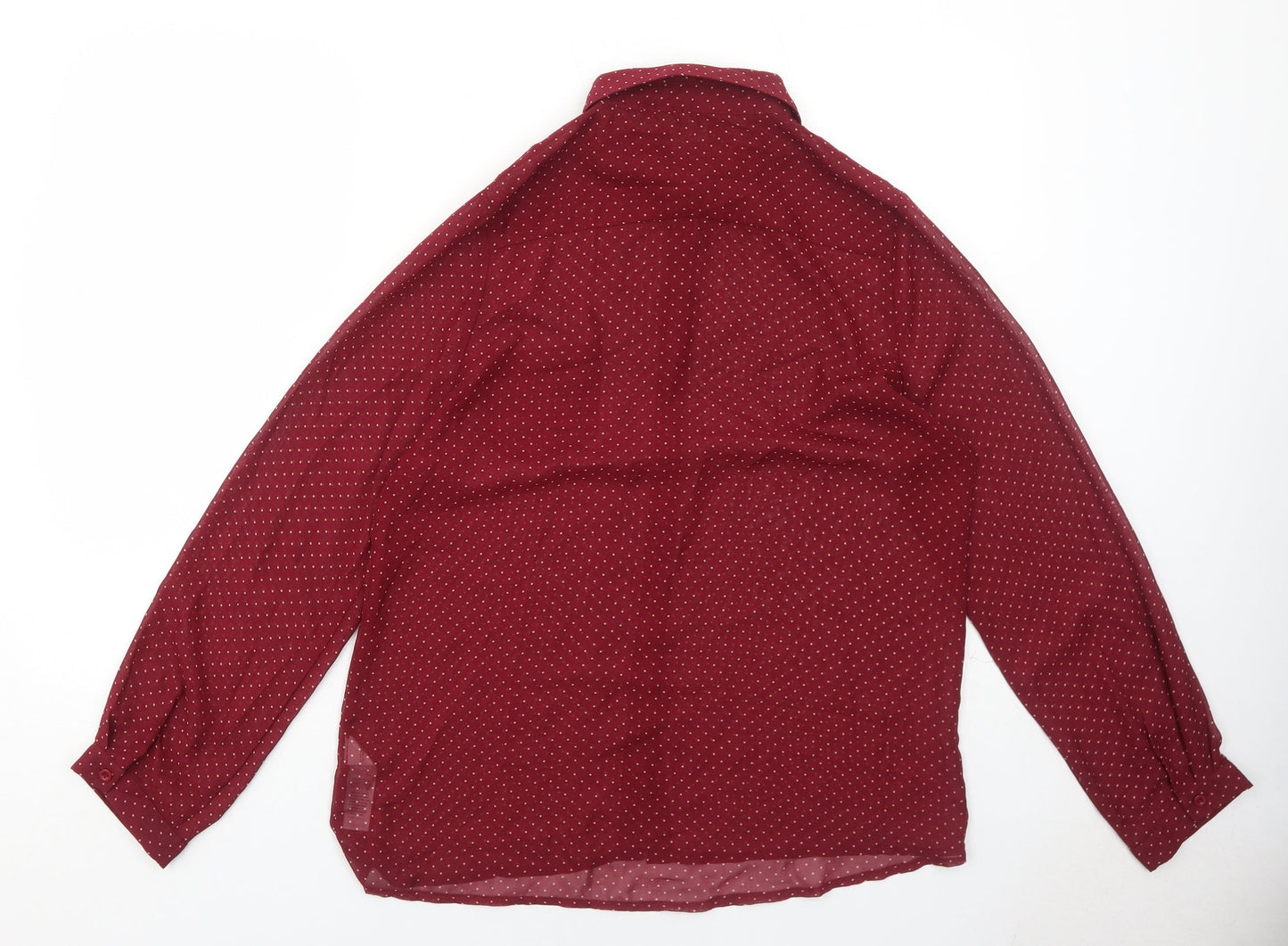Womens UK Size 18 Cameo Rose Red Basic Button-Up