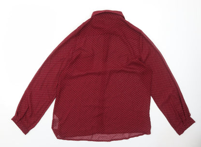Womens UK Size 18 Cameo Rose Red Basic Button-Up