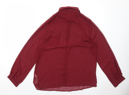 Womens UK Size 18 Cameo Rose Red Basic Button-Up