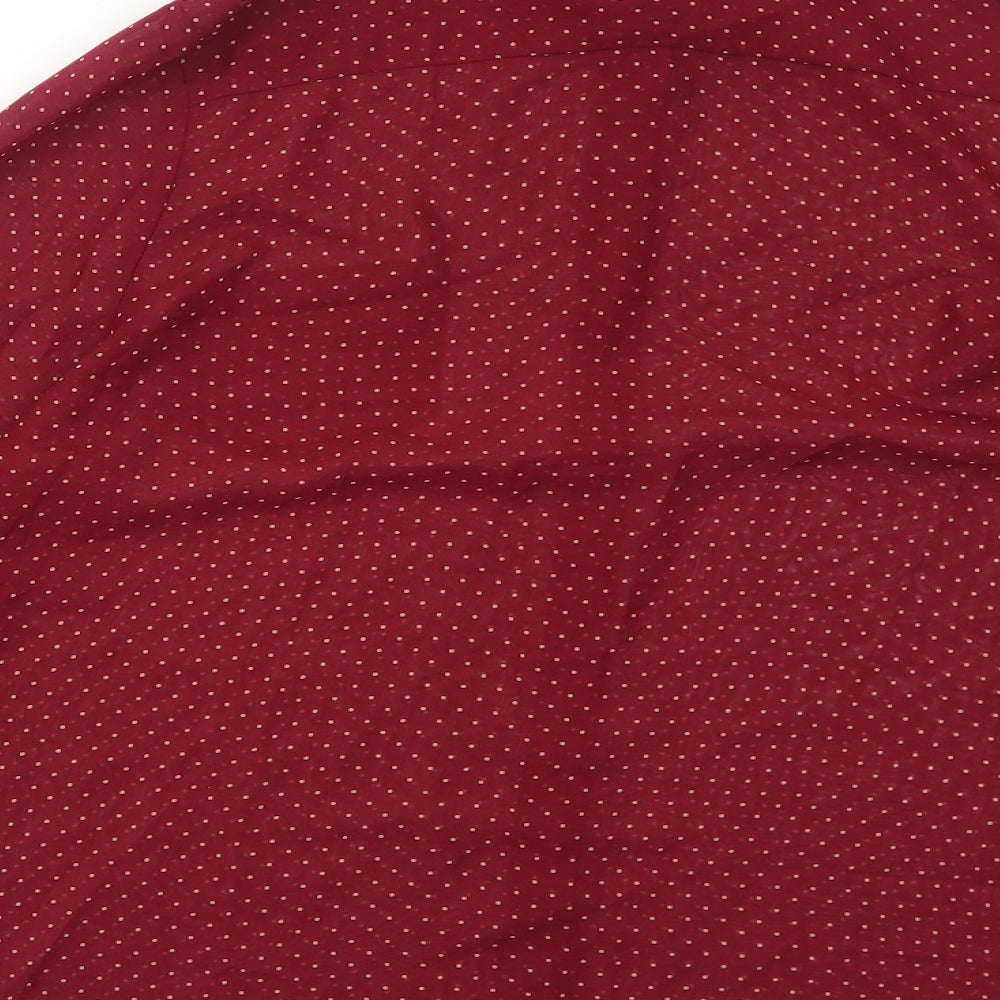 Womens UK Size 18 Cameo Rose Red Basic Button-Up