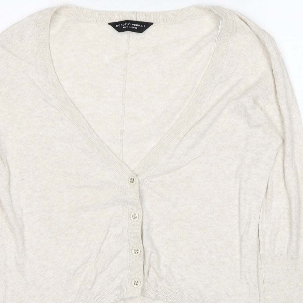 Womens UK Size 12 Dorothy Perkins Beige Cardigan Jumper