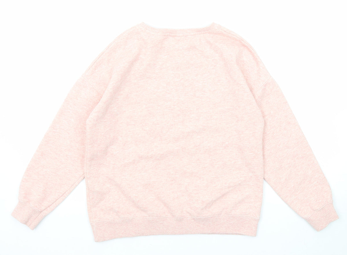 Zara Girls Pink Geometric Polyester Pullover Sweatshirt Size 13-14 Years Pullover - Heart Pattern