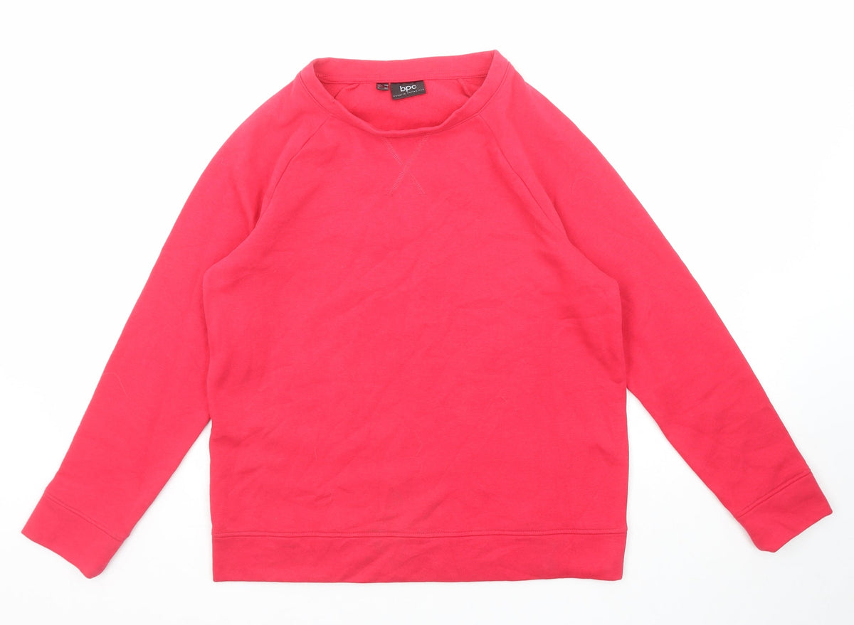 Bonprix Womens Pink Cotton Pullover Sweatshirt Size S Pullover