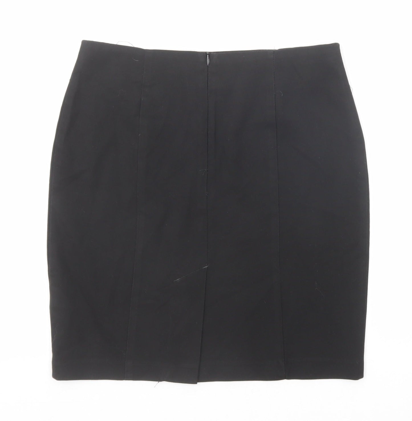 Marks and Spencer Girls Black Polyester Straight & Pencil Skirt Size 10 Years Regular Zip