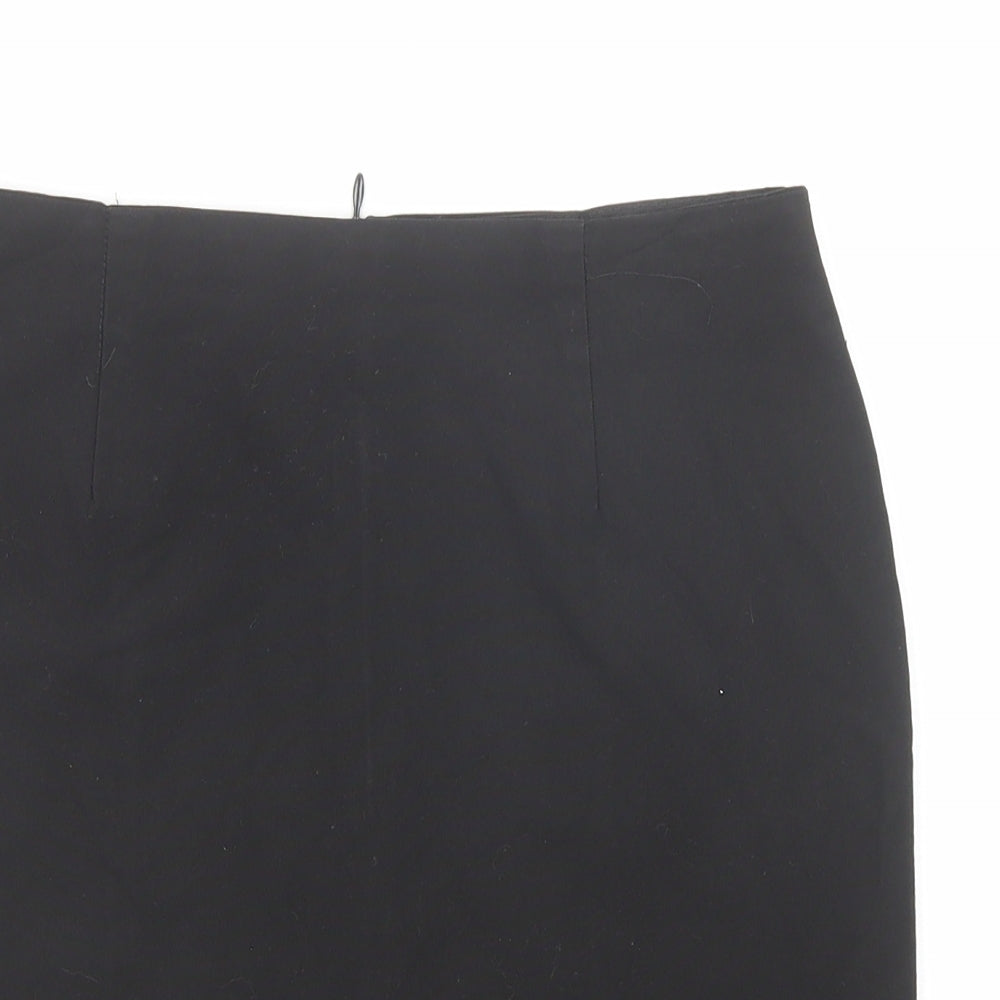 Marks and Spencer Girls Black Polyester Straight & Pencil Skirt Size 10 Years Regular Zip