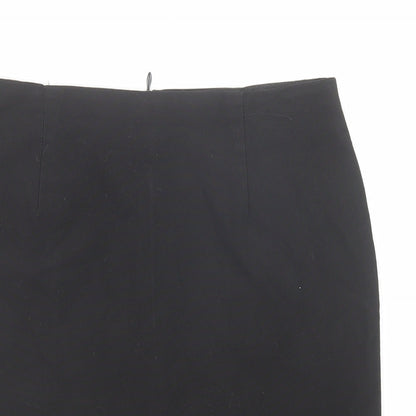 Marks and Spencer Girls Black Polyester Straight & Pencil Skirt Size 10 Years Regular Zip