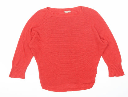 CARINA Womens Red Boat Neck Modal Pullover Jumper Size M