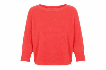 CARINA Womens Red Boat Neck Modal Pullover Jumper Size M