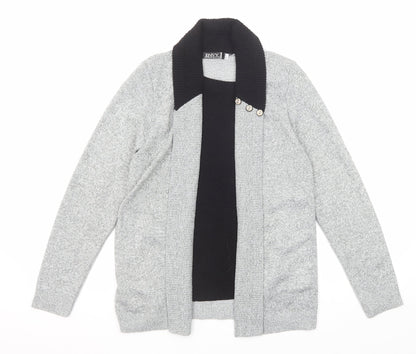 Envy Womens Grey V-Neck Acrylic Pullover Jumper Size S - Twin Set