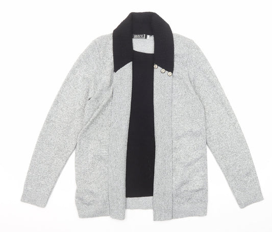 Envy Womens Grey V-Neck Acrylic Pullover Jumper Size S - Twin Set