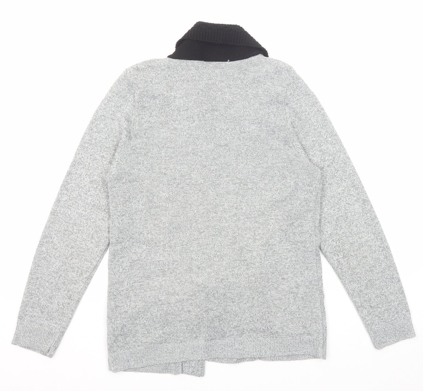 Envy Womens Grey V-Neck Acrylic Pullover Jumper Size S - Twin Set