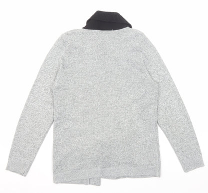 Envy Womens Grey V-Neck Acrylic Pullover Jumper Size S - Twin Set