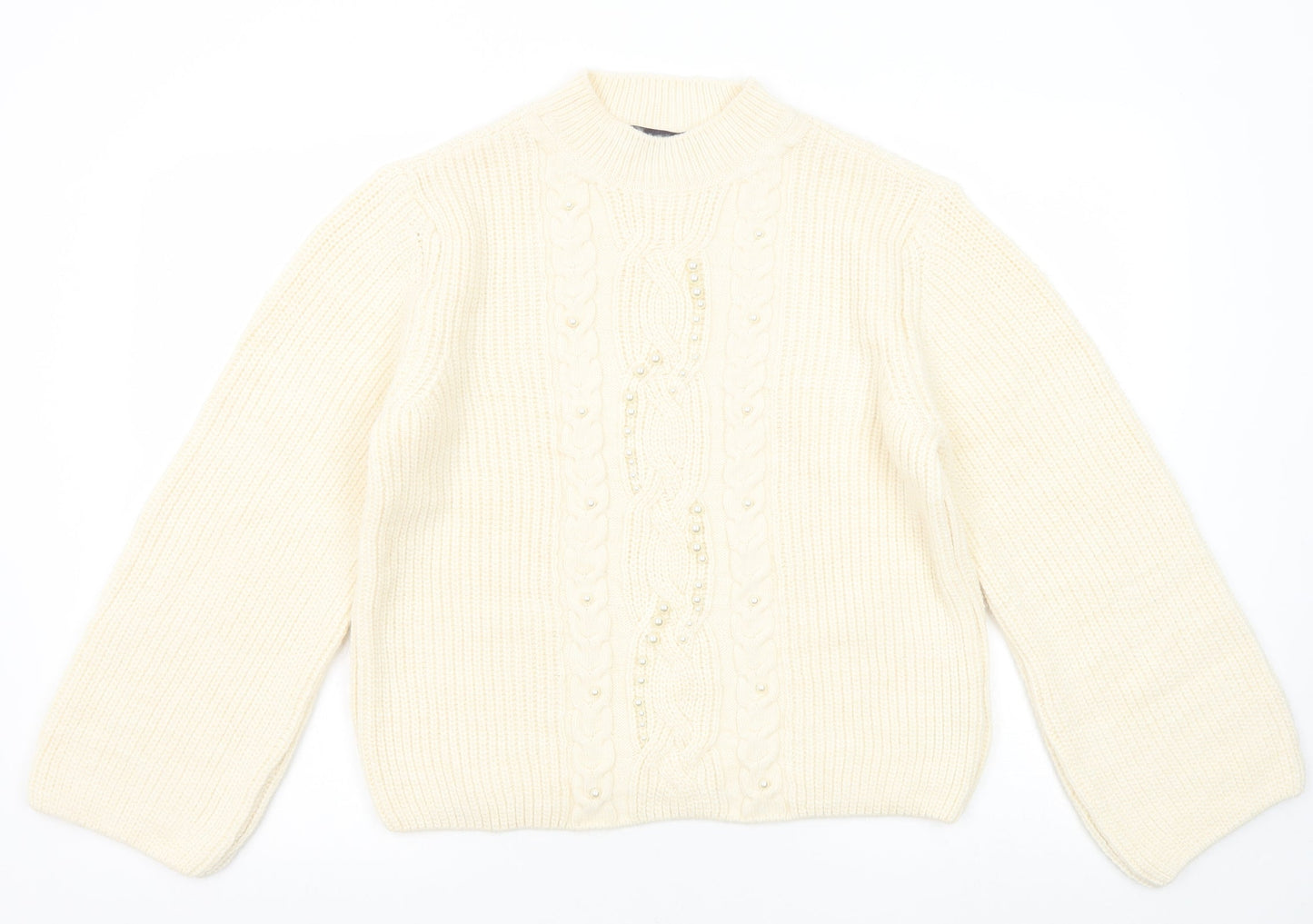 Womens UK Size M Marks and Spencer White Pullover Jumper