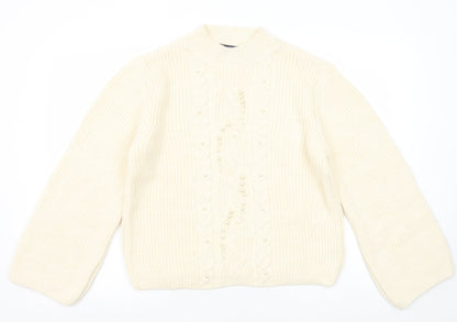 Womens UK Size M Marks and Spencer White Pullover Jumper