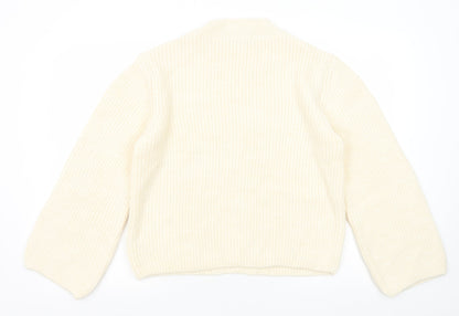 Womens UK Size M Marks and Spencer White Pullover Jumper