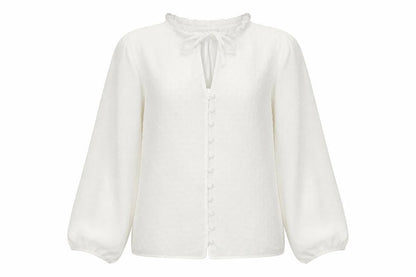 Womens UK Size 6 New Look White Basic Button-Up