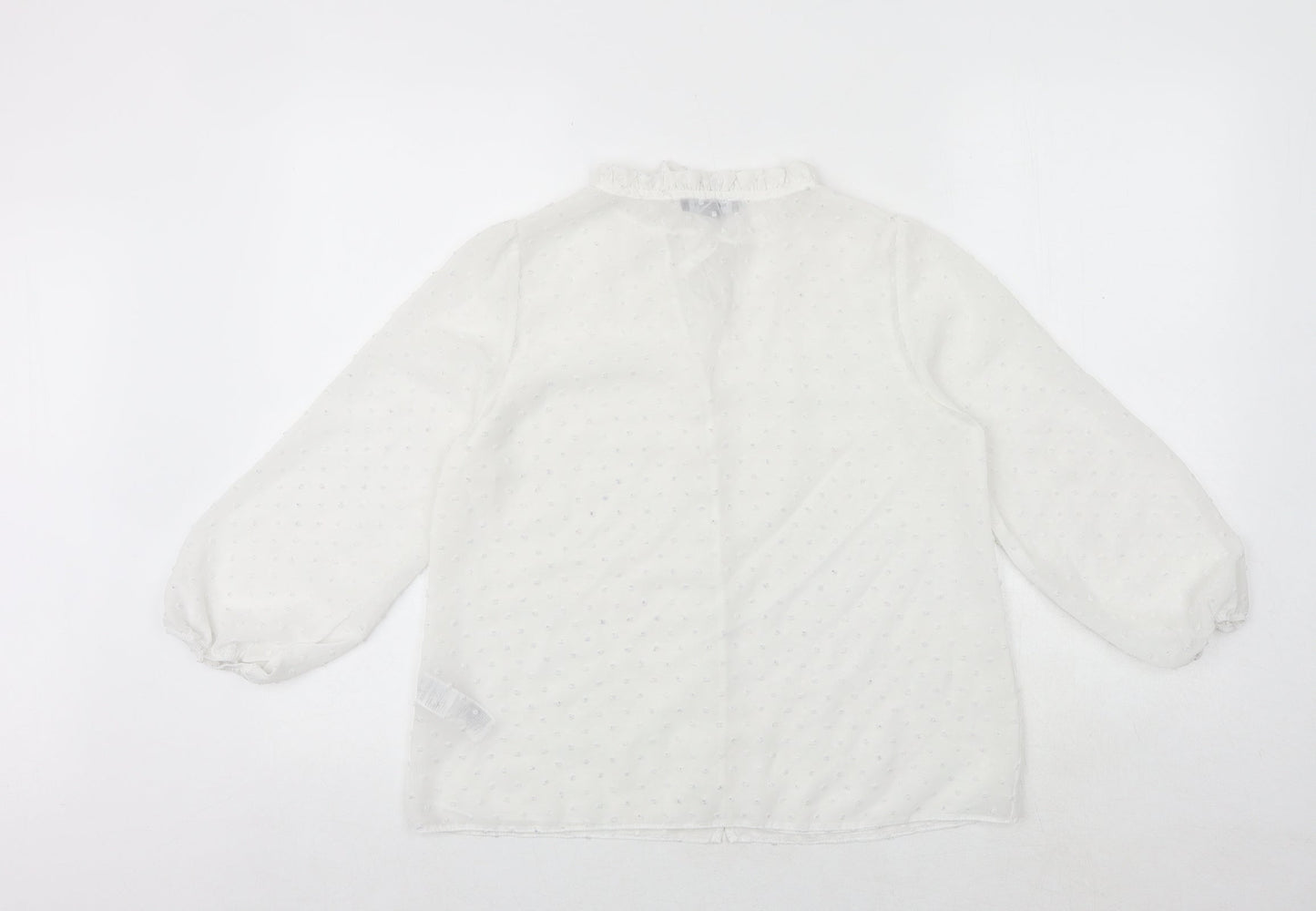 Womens UK Size 6 New Look White Basic Button-Up