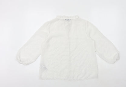 Womens UK Size 6 New Look White Basic Button-Up