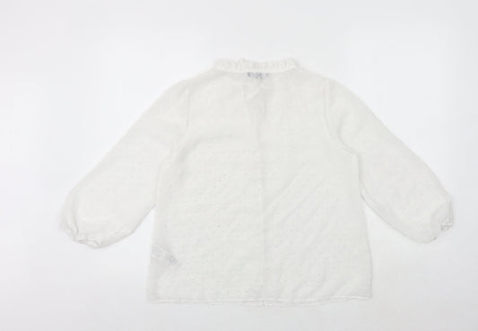 Womens UK Size 6 New Look White Basic Button-Up