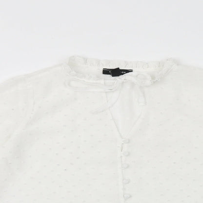 Womens UK Size 6 New Look White Basic Button-Up