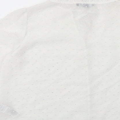 Womens UK Size 6 New Look White Basic Button-Up