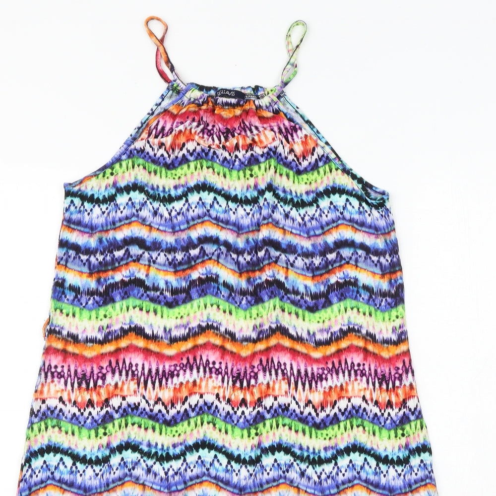 figleaves Womens Multicoloured Geometric Viscose Tank Dress Size S Round Neck Pullover