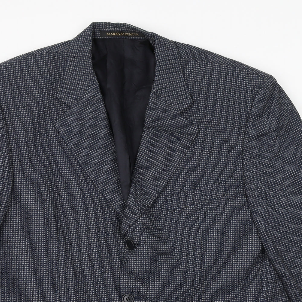 Mens UK Size 42 Marks and Spencer Regular Blue Suit Jacket