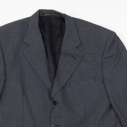 Mens UK Size 42 Marks and Spencer Regular Blue Suit Jacket