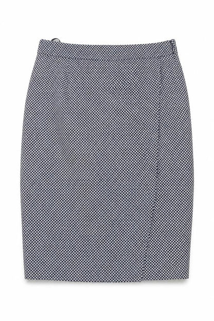 NEXT Womens Blue Geometric Polyester A-Line Skirt Size 14 Zip