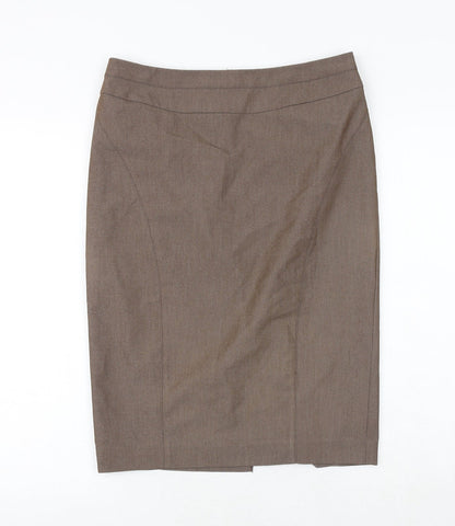 NEXT Womens Brown Polyester A-Line Skirt Size 10 Zip