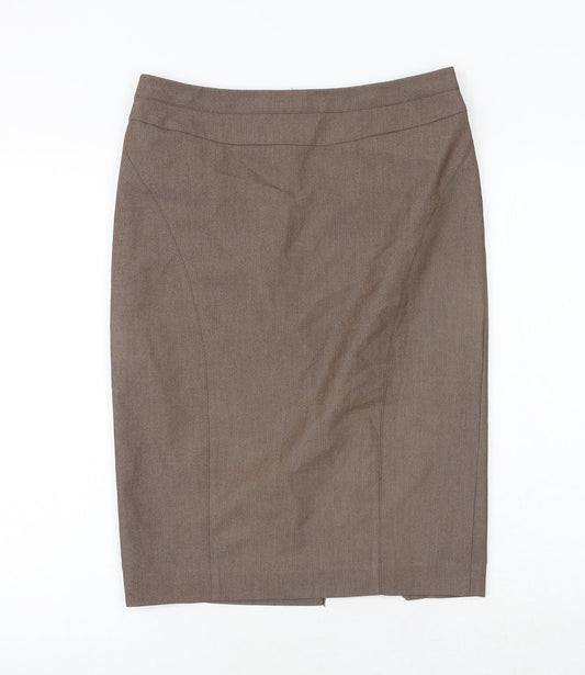 NEXT Womens Brown Polyester A-Line Skirt Size 10 Zip