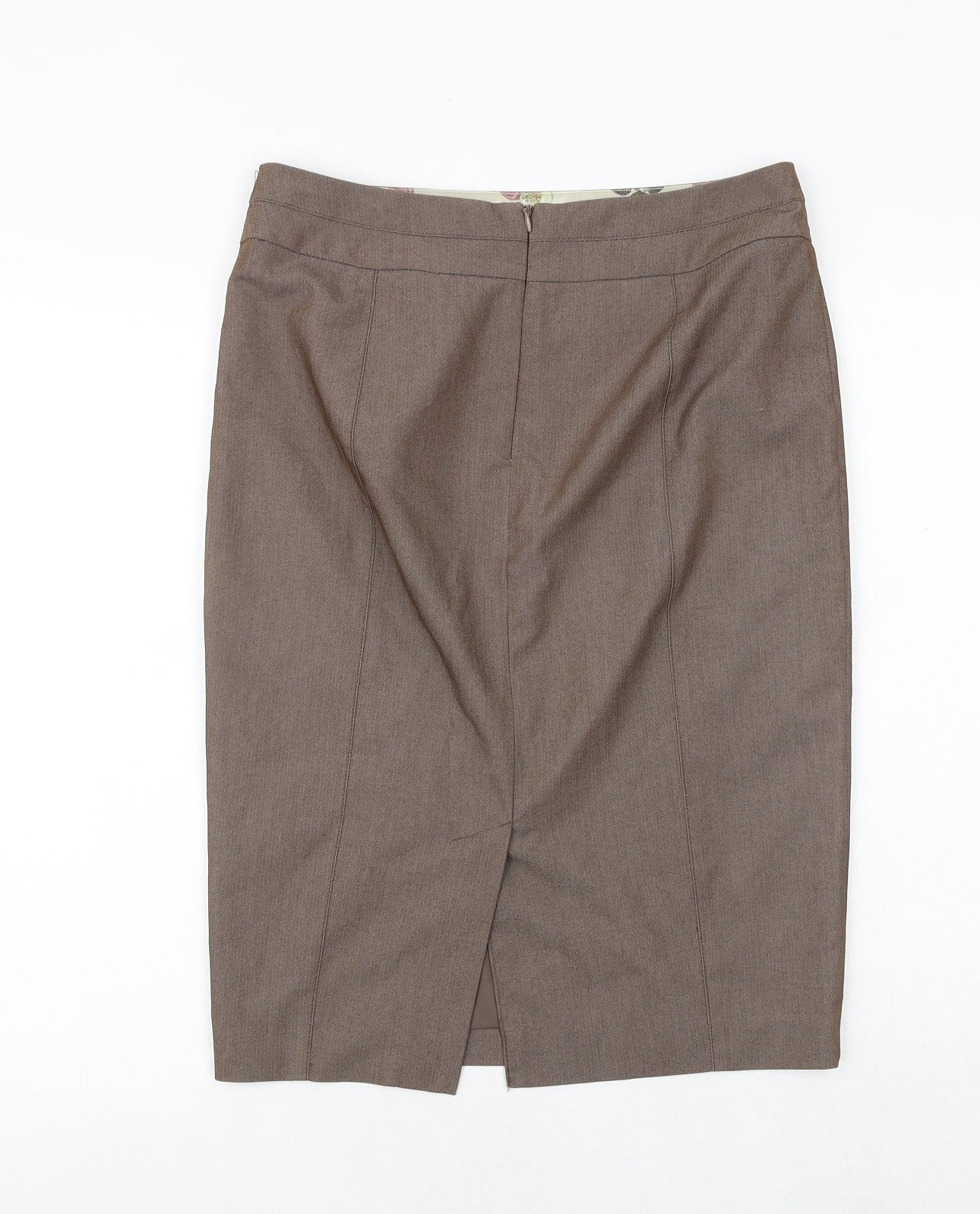 NEXT Womens Brown Polyester A-Line Skirt Size 10 Zip