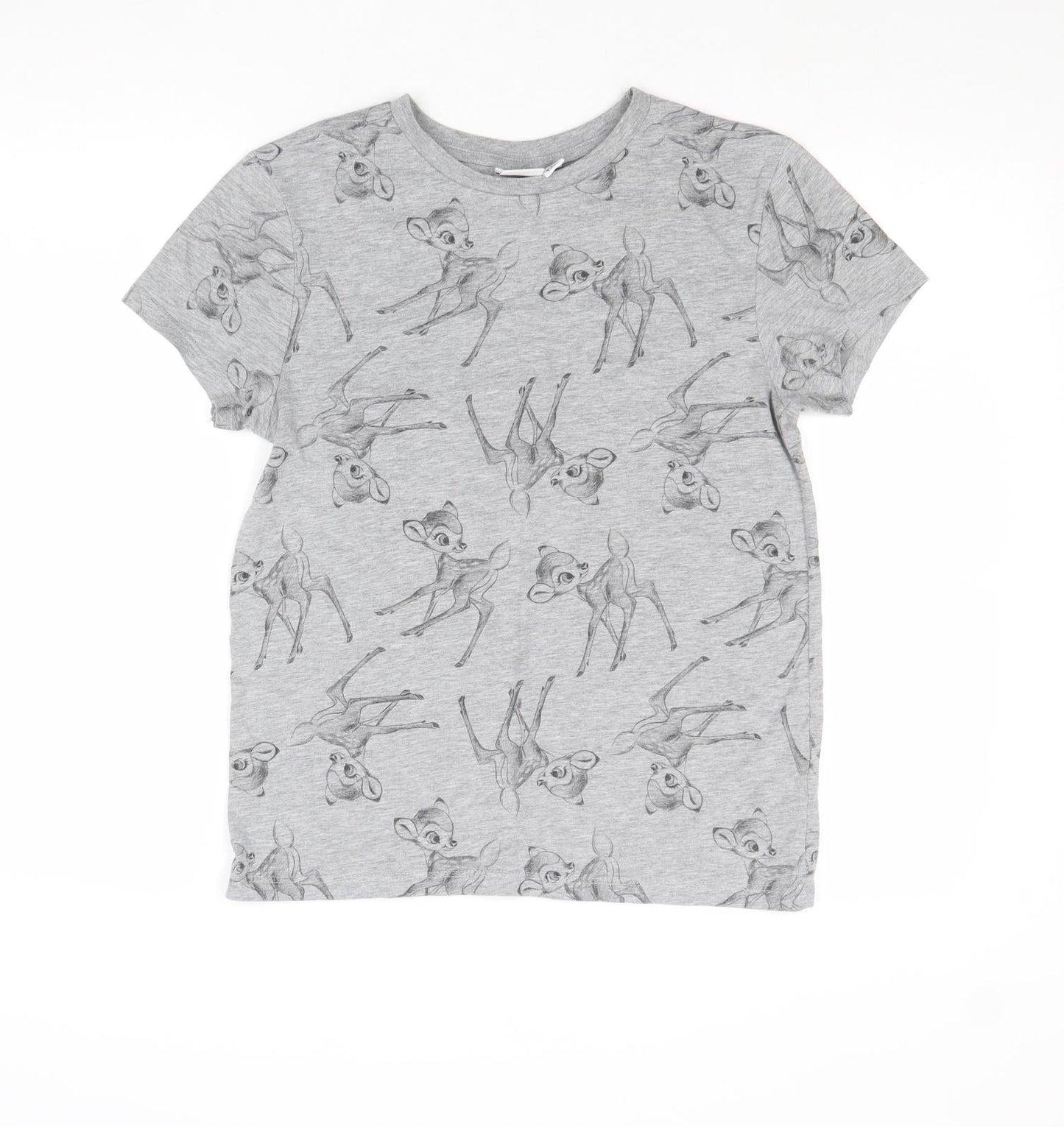 Womens UK Size 10 Disney Grey Basic T-Shirt
