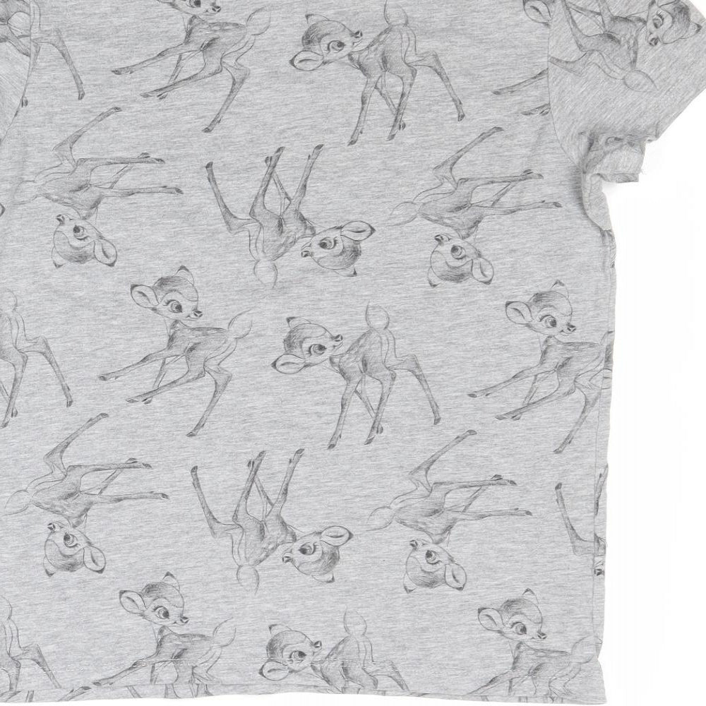 Womens UK Size 10 Disney Grey Basic T-Shirt