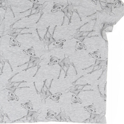 Womens UK Size 10 Disney Grey Basic T-Shirt
