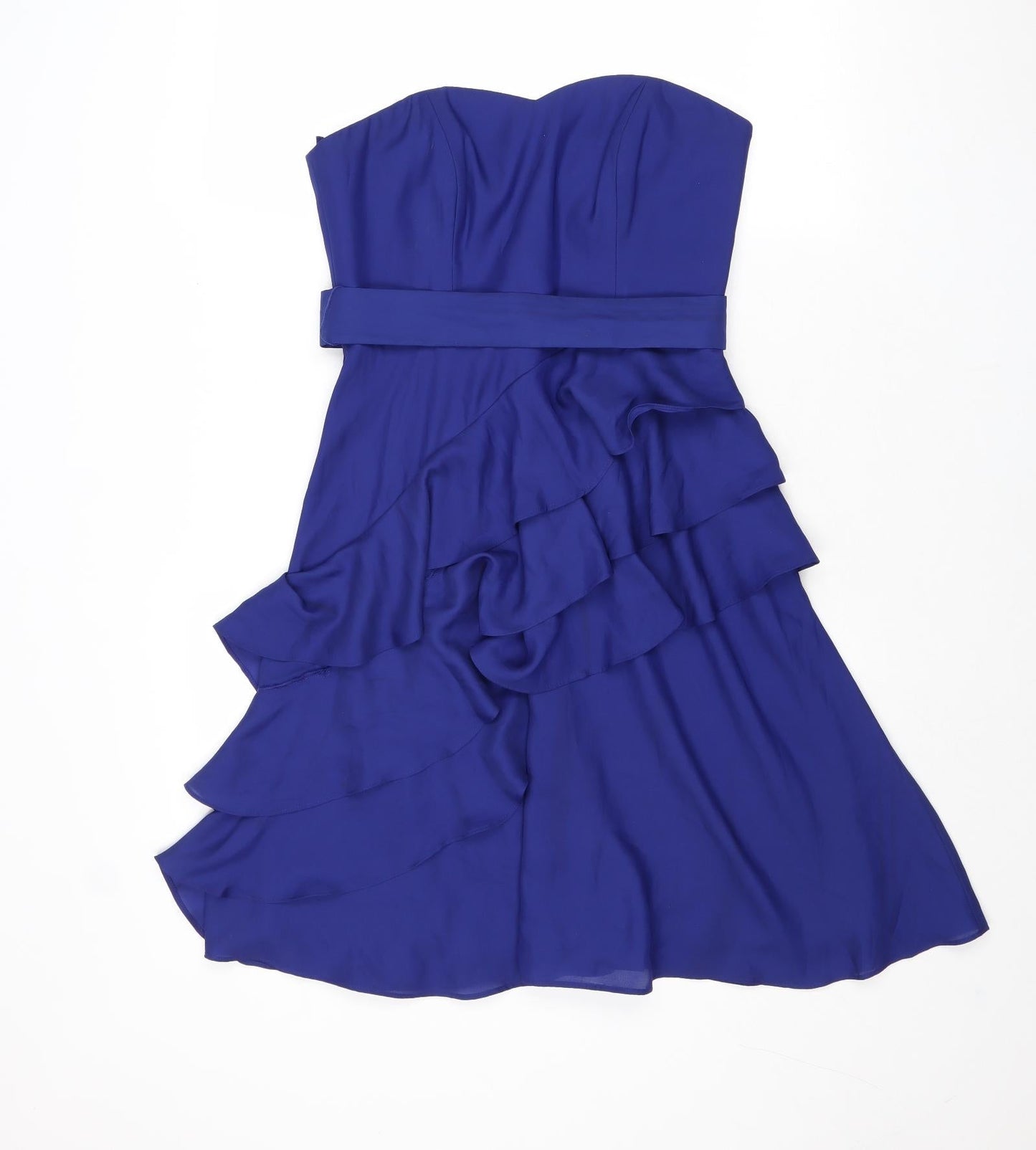 Coast Womens Blue Polyester Fit & Flare Size 10 Sweetheart Zip