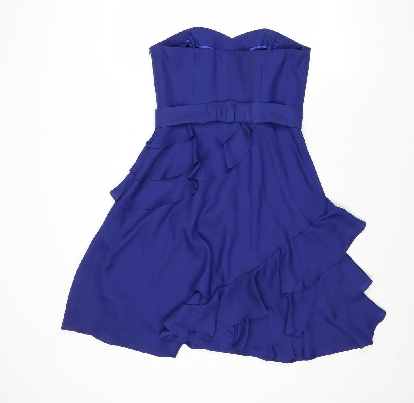 Coast Womens Blue Polyester Fit & Flare Size 10 Sweetheart Zip