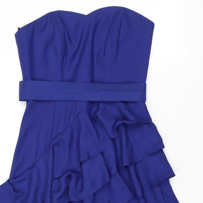 Coast Womens Blue Polyester Fit & Flare Size 10 Sweetheart Zip