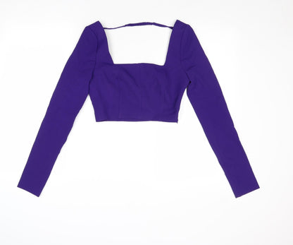 Womens UK Size XS Zara Purple Cropped Tank