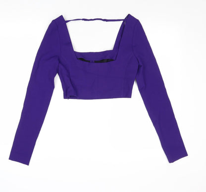 Womens UK Size XS Zara Purple Cropped Tank