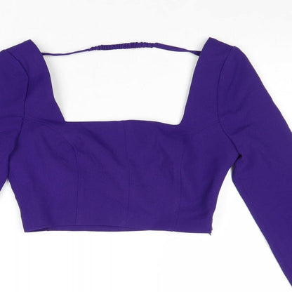 Womens UK Size XS Zara Purple Cropped Tank