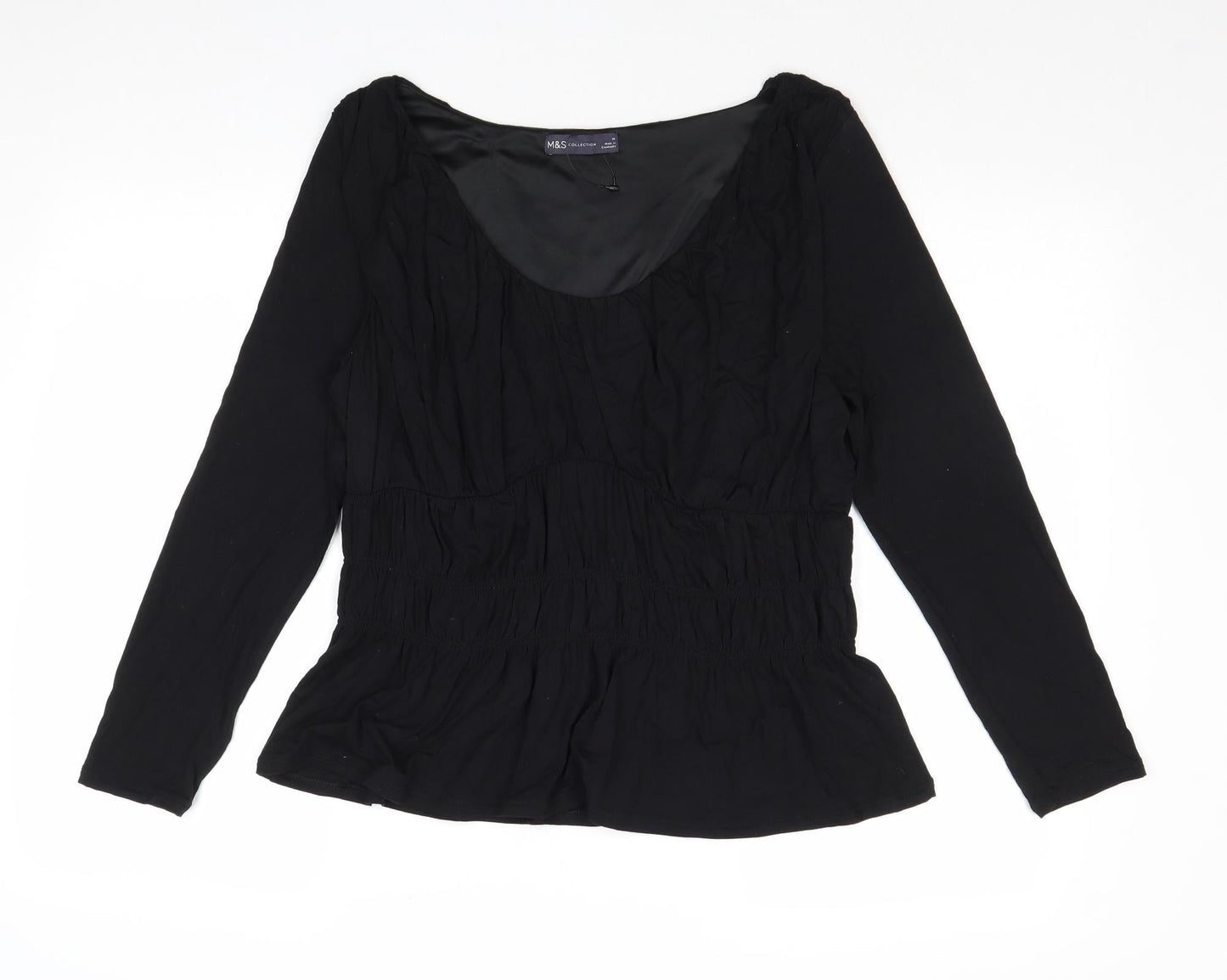 Womens UK Size 14 Marks and Spencer Black Basic Blouse
