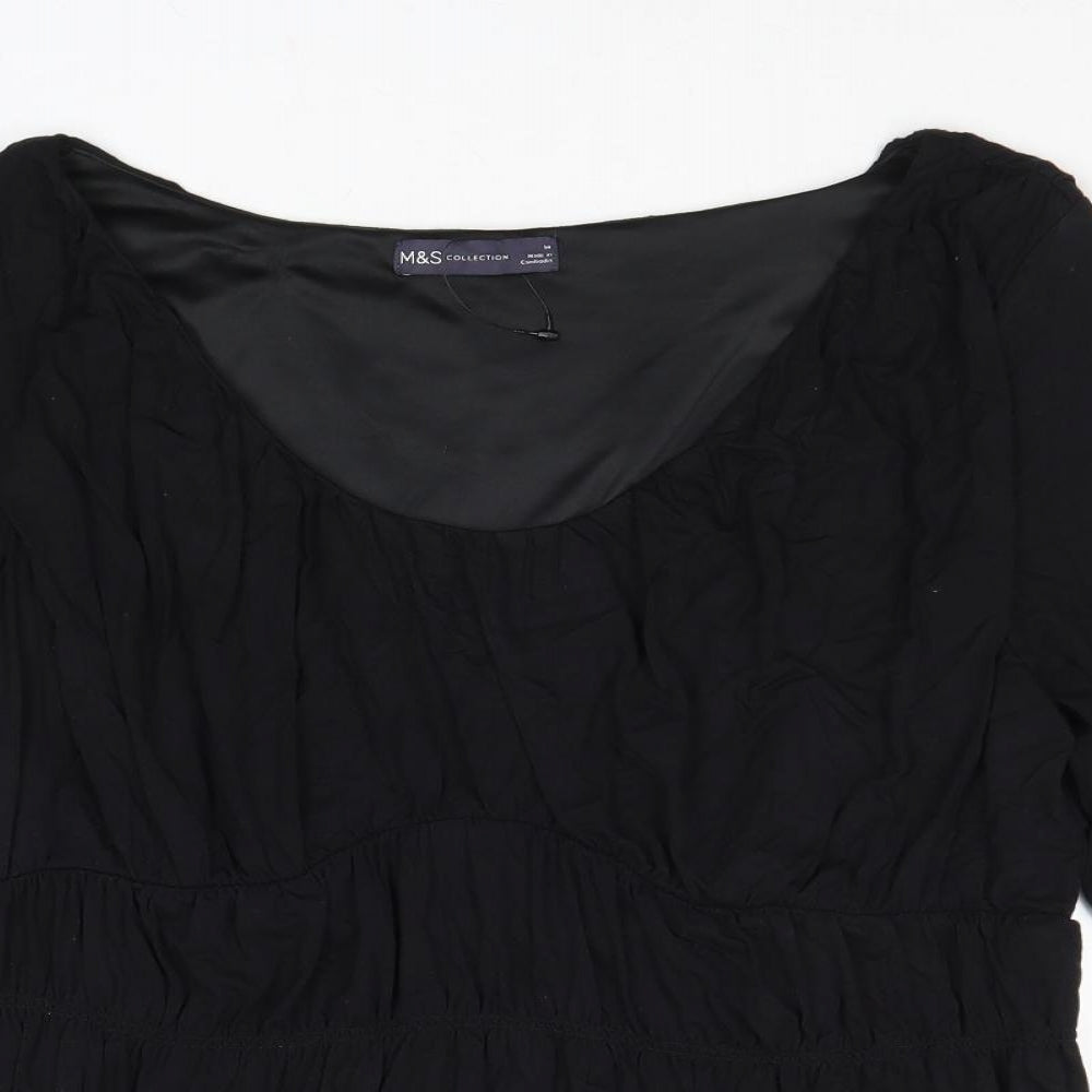 Womens UK Size 14 Marks and Spencer Black Basic Blouse