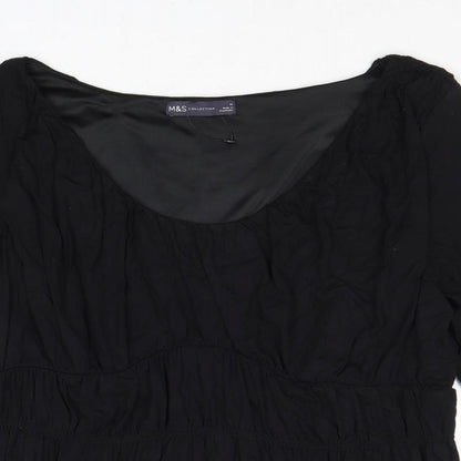 Womens UK Size 14 Marks and Spencer Black Basic Blouse