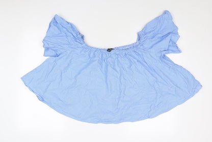 Womens UK Size 12 New Look Blue Basic Blouse