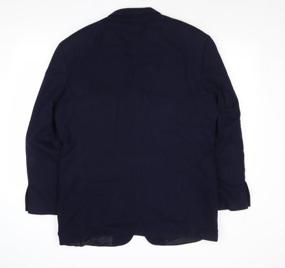 Yves Gerard Mens Blue Wool Jacket Suit Jacket Size 44 Regular
