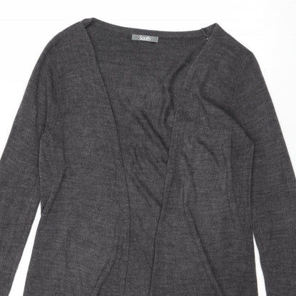 South Womens Grey V-Neck Acrylic Cardigan Jumper Size 8