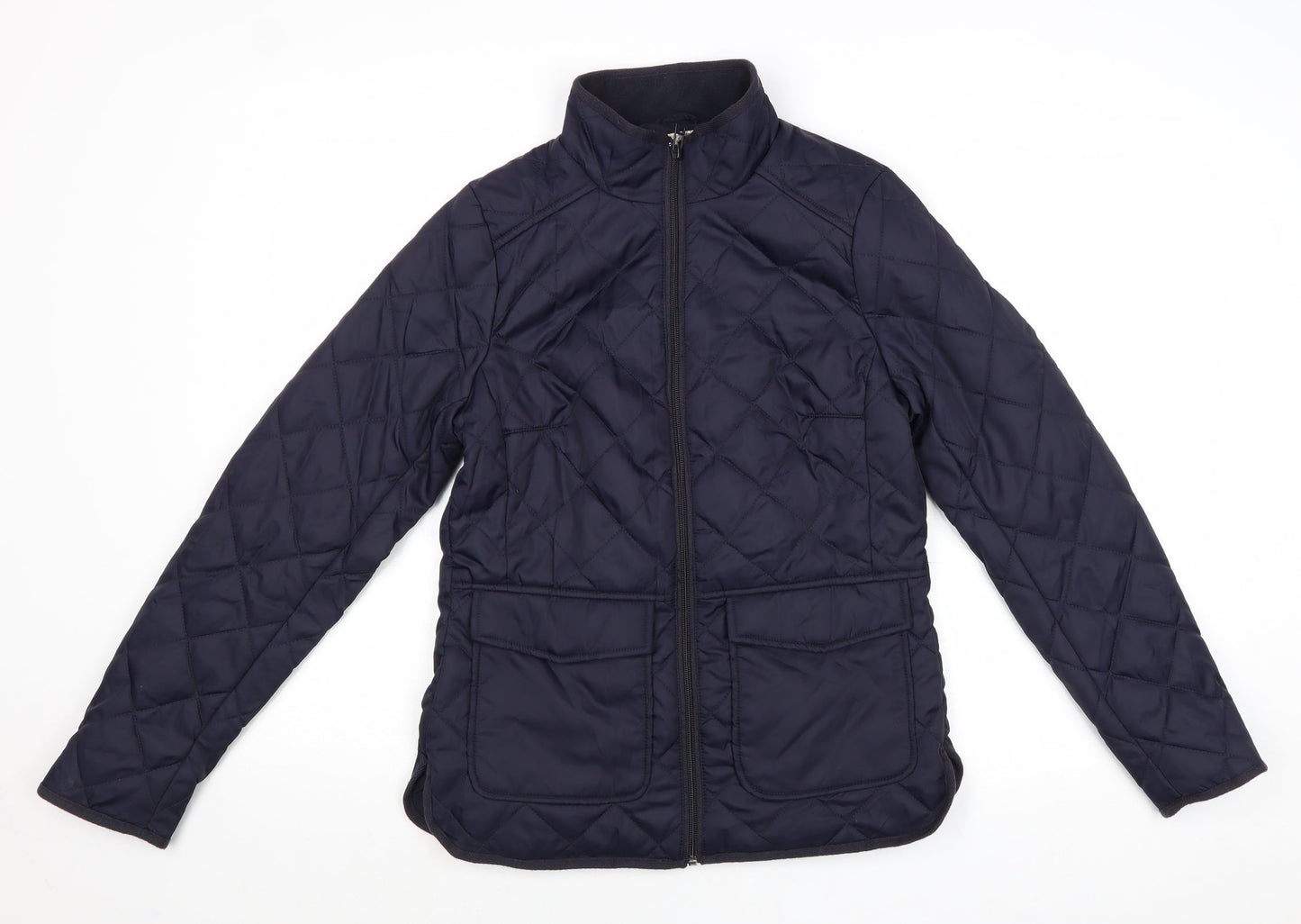 Womens UK Size 8 H&M Blue Quilted Coat