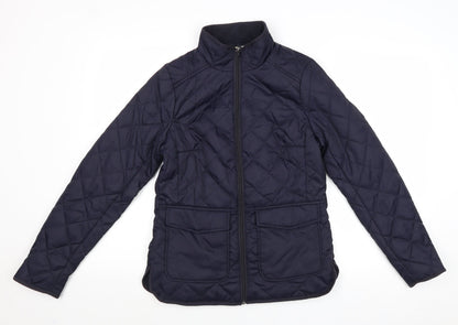Womens UK Size 8 H&M Blue Quilted Coat